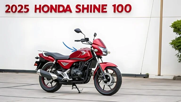 Honda Shine 100 2025, Honda Shine 100 mileage, Honda Shine 100 features, Honda Shine 100 LED DRLs, Honda Shine 100 digital console, Honda Shine 100 alloy wheels, Honda Shine 100 EMI price, Honda Shine 2025 review, Honda Shine commuter bike, Honda Shine 100 silent start